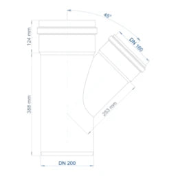 POLOPLAST PO Abzweig POLO-KAL NG DN 200/160/45Grad – 02971
