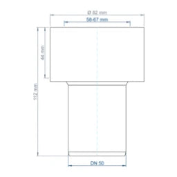 POLOPLAST PO Übergang von Muffe auf Spitzende anderer Werkst.POLO-KAL DN 50/58-67mm – 02850