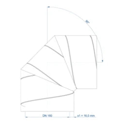 POLOPLAST PO ISO elbow POLO-KWL DN 160/90 degrees - 03556