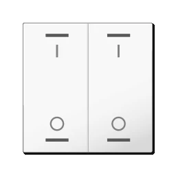 MDT Wippe für KNX Taster Light 55 2-fach, Reinweiß glänzend, Schalten – BE-TAL55W202.B1