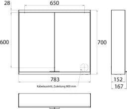 EMCO Emco Passion Coll.1 Lighted mirror cabinet surface-mounted, 2-door, 800 mm aluminum. – BPPABME1LS2