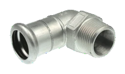 KE KELIT NP460 Stainless Steel Press Transition Bend 90 Degrees with Male Thread 22x3/4" – 53712D04