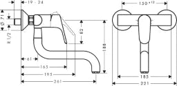 HANSGROHE HG Focus Spültischmischer Wandmodell chrom – 31825000