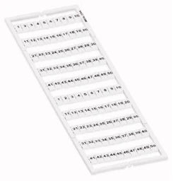 WAGO WMB marking card white horizontally printed 1 ... 50 (2x) snap-on white - 793-5566