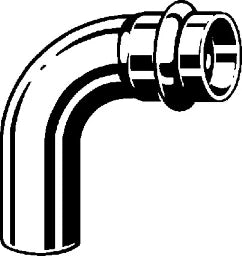 VIEGA Viega Bogen 90 Grad SC Sanpress Inox G 0216.1 für Gas in 28mm Edelstahl – 486 082