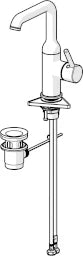 HANSA Hansa EH-M.WT-Batt.HANSAVANTIS Style Zugst.Ablgarn. Ausld. 147 mm chrom – 5454 2207