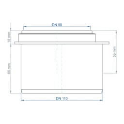 POLOPLAST PO Transition pipe short POLO-KAL DN 110/90 – 02290