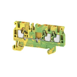 WEIDMÜLLER Protective Earth Terminal, PUSH IN, green / yellow, 2.5 mm², 800 V, Number of connections – 1521670000
