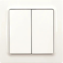 ELTAKO Wireless Pushbutton polar white glossy 55x55mm battery-powered and wire-free with double rocker E-Design55 - 30055733