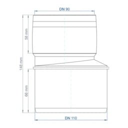 POLOPLAST PO Transition Pipe POLO-KAL XS DN 110/90 – 102887