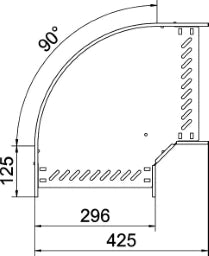 OBO 90° Bend for Cable Tray, horizontal 60x 300 Steel strip-galvanised – 6036566