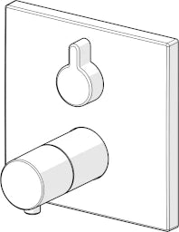 HANSA Hansa Varox Pro Final Installation Set for Bath/Shower, Square Escutcheon, Chrome - 4058 9073
