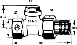 HEIMEIER Heimeier Rücklaufverschraubung Durchgangsform 1/2" absperrbar – 0352-02.000