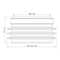 POLOPLAST PO Transition from spigot to socket of another material. POLO-KAL DN 125/151-161mm - 02863