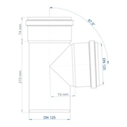 POLOPLAST PO Abzweig POLO-KAL NG DN 125/125/87Grad – 02241