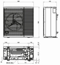 PANASONIC Panasonic Wärmepumpe R290 Aquarea L Luft/Wasser HP, 5 kW, Außengerät – WH-WDG05LE5