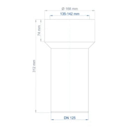 POLOPLAST PO Adapter from socket to spigot end for other materials POLO-KAL DN 125/135-142mm – 02853