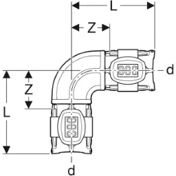 GEBERIT GE FlowFit Elbow PPSU 90 deg. d32mm – 620.073.00.1