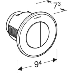 GEBERIT GE Fernbetaetigung Typ01 UP 2-Mengen weiss, round – 116.042.11.1