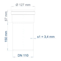 POLOPLAST PO Steckmuffenrohr POLO-KAL NG DN 110/150 – 02040