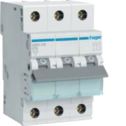 HAGER MCB 3-pole 6kA B-16A 3 modules – MBN316