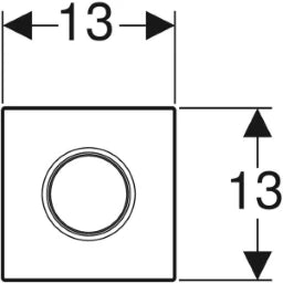 GEBERIT GE Urinal Control Type 01 Manual Flush, Pneumatic, Round, White, Plastic – 116.011.11.5