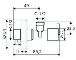 SCHELL SCHELL Eckregulierventil PINT chrom 1/2"x1/2"ohne Quetschverschraubung – 05 396 06 99