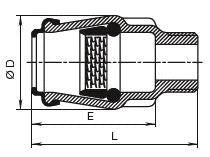 HAWLE Transition Iso K 6100 3/4" OD 25 mm – 5005437