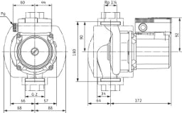 WILO Wilo Brauchwasserpumpe TOP-Z30/7 PN10 5/4" WS Rotguss – 2048340