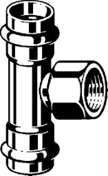 VIEGA Viega T-Stück mit SC Sanpress Inox 2317.2 in 28mm x Rp1/2 x 28mm Edelstahl – 437 190