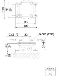 STEINBERG Steinberg Built-in body 1/2" for freestanding tub/shower mixer – 020 1162