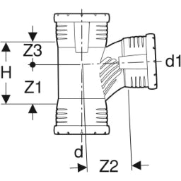 GEBERIT GE Silent-Pro Carve Branch 3 Sockets 87.5 Deg. d110/110mm Silent-Pro SuperTube – 393.542.14.1