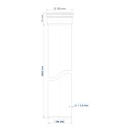 POLOPLAST PO Steckmuffenrohr POLO-KAL NG DN 160/3000 – 02066
