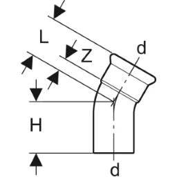 GEBERIT GE Mapress Edelstahl Bogen mit Einschubende 30 Gr. d54mm – 36137