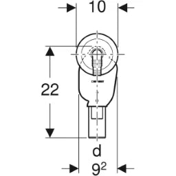GEBERIT GE UP Siphon fuer Geraete 1 Anschluss, Abdeckrosette chrom – 152.234.21.1