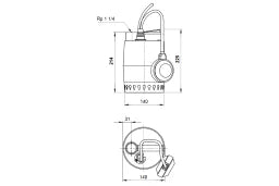 GRUNDFOS Grundfos Kellerentw.Pumpe Unilift 230V KP150-A1 10m Kabel u. Schwimmershalter – 011H1800