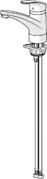 HANSA Hansa Mix Single-Lever Kitchen Faucet with Flexible Hoses, Chrome - 0114 2283