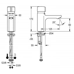 KWC AUSTRIA KWC self-closing pillar tap DN15, brass, polished, chrome-plated – 2030036163