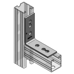 MEFA Angle Bracket 4-hole C-profile 45, 90 legs 102.5 x 102.5 mm – 08140500