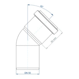 POLOPLAST PO bend POLO-KAL NG DN 50/45 degrees – 02122