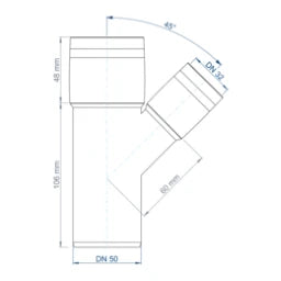POLOPLAST PP Junction POLO-KAL XS DN 50/32/45Degree – 102209