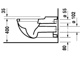 DURAVIT Duravit Starck 3 Wall-mounted washdown toilet accessible, white – 2203090000