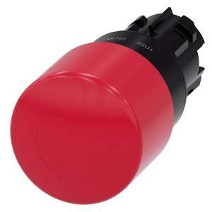INN Emergency stop mushroom pushbutton, 22mm, round, plastic, red, 30mm, twist to unlatch – INN 3SU10001GB200AA0