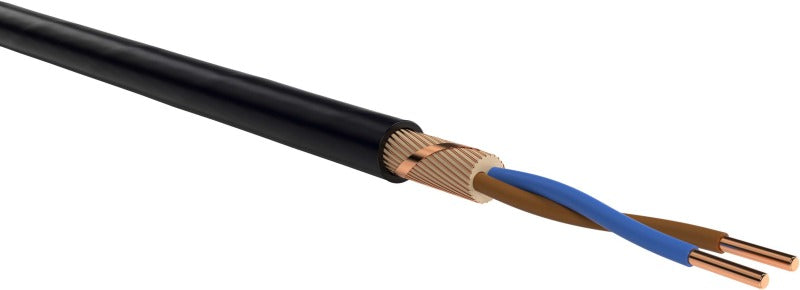 PVC insulated power cables with concentric conductor NYCY 4X2,5 RE/2,5 SW Eca cut length