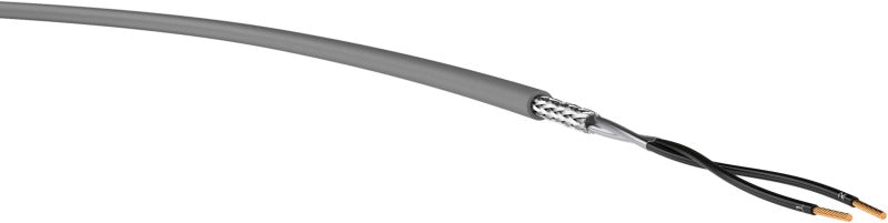 Halogen-free control cable with EMC-optimized braided shield and improved fire performance HSLCH FRNC 2X1 GR Cca cut length