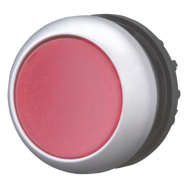 Leuchtdrucktaste, RMQ-Titan, flach, tastend, rot, unbeschriftet, Frontring Titan – 216925