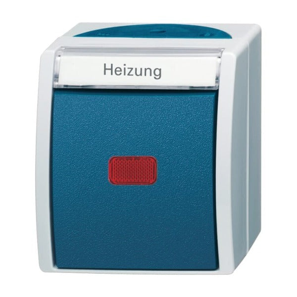 Heater switch 2-pole switch with neon indicator grey/blue-green - ocean – 2CKA001085A1610