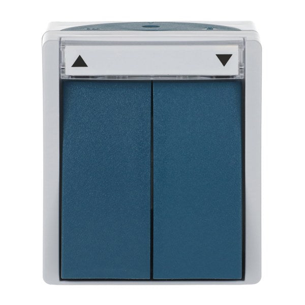 Blind Switch with Labeling Field, 1-gang, Grey/Blue-green - Ocean – 2CKA001085A1612