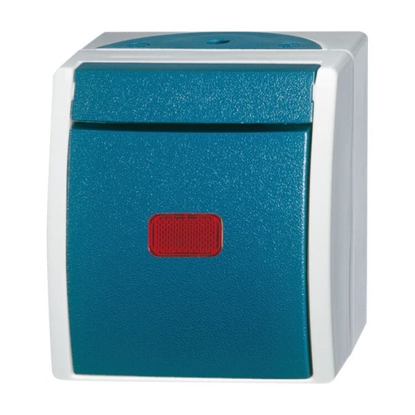 Rocker control switch Off and changeover switch with lamp grey/blue-green - ocean – 2CKA001085A1607