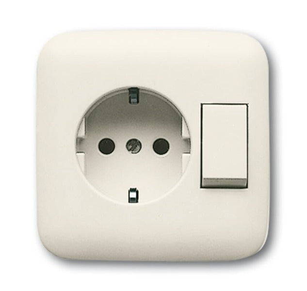 SCHUKO Socket Combination with Integrated Rocker Switch White - Duro 2000SI – 2CKA001611A0102